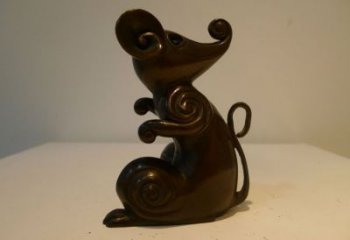 庭院老鼠雕塑，鍍金歐式雕塑，網格形式