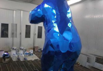 小區狗熊雕塑，拉絲海洋雕塑，抽象效果