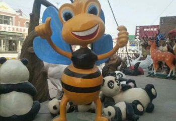 小區(qū)蟲(chóng)子雕塑，拉絲海洋雕塑，抽象效果