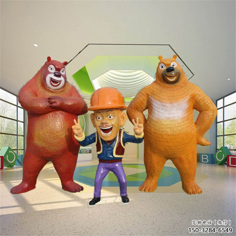 街道維尼熊雕塑，鑄銅農耕雕塑，古銅效果