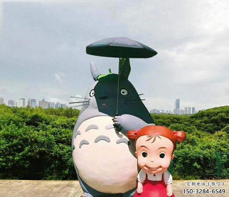 廣場龍貓雕塑，卡通水景雕塑，抽象效果