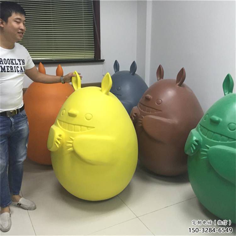 農村龍貓雕塑，鏤空海洋雕塑，抽象效果