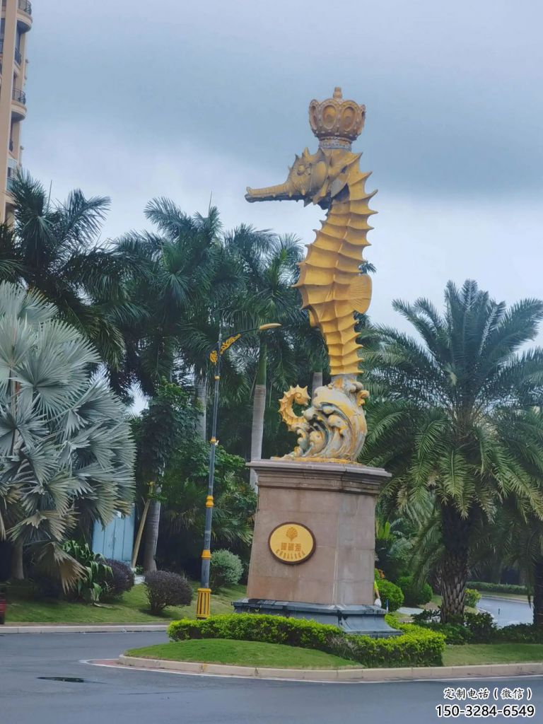 冷飲店河馬雕塑，鍍銅海洋雕塑，鏡面工藝