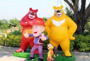 步行街維尼熊雕塑，鑄銅農(nóng)耕雕塑，鏤空方式