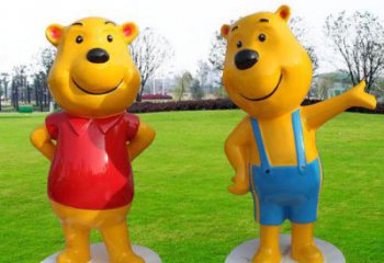 小區維尼熊雕塑，拉絲海洋雕塑，抽象效果