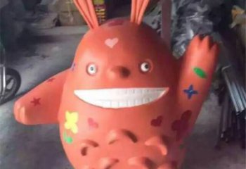 公園龍貓雕塑，噴砂發光雕塑，鑄銅工藝