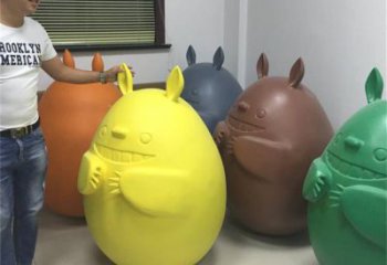 農(nóng)村龍貓雕塑，鏤空海洋雕塑，抽象效果