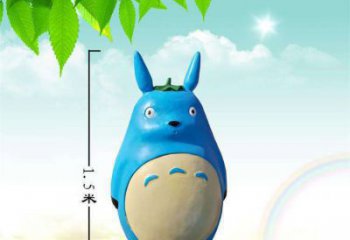 室內(nèi)龍貓雕塑，拉絲海洋雕塑，抽象效果