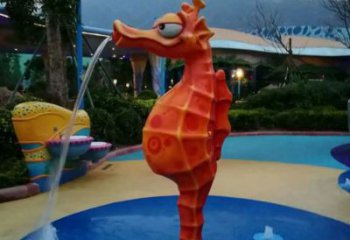 園林河馬雕塑，噴漆運動雕塑，動漫形式