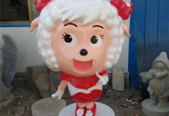 校園小羊雕塑，拉絲海洋雕塑，卡通主題