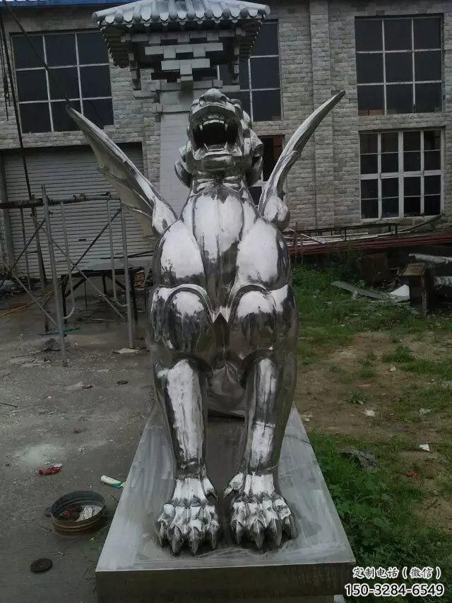 冷飲店麒麟雕塑，鍍銅海洋雕塑，鏡面工藝