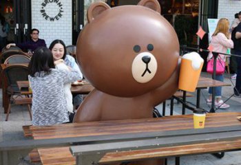 幼兒園布朗熊雕塑，鐵藝文化雕塑，鑄造制作