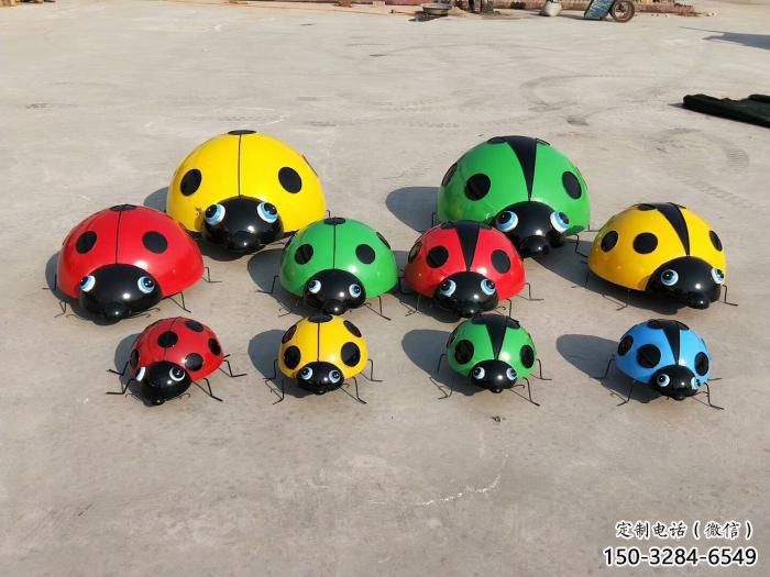 幾何瓢蟲(chóng)雕塑 庭院仿真雕塑 彩繪擺件