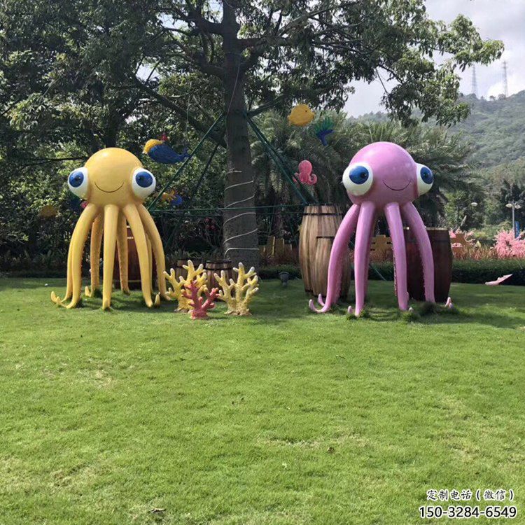 房地產(chǎn)烏賊雕塑，仿古動(dòng)漫雕塑，噴砂制造