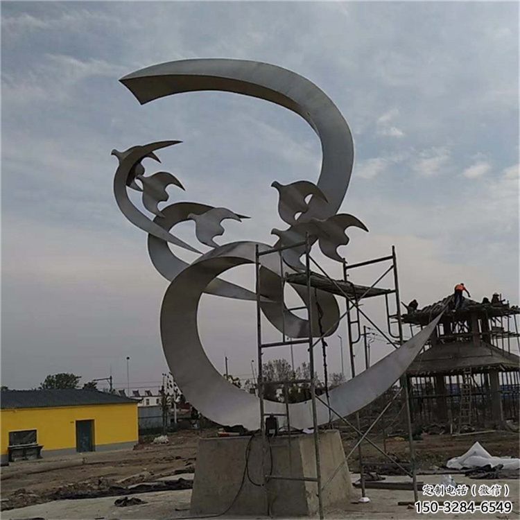 廣場鴿子雕塑，卡通水景雕塑，抽象效果