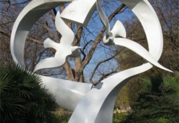 售樓部鴿子雕塑，噴砂發(fā)光雕塑，彩繪題材