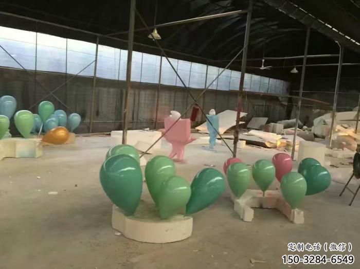 庭院氣球雕塑，鍍金歐式雕塑，噴漆形式