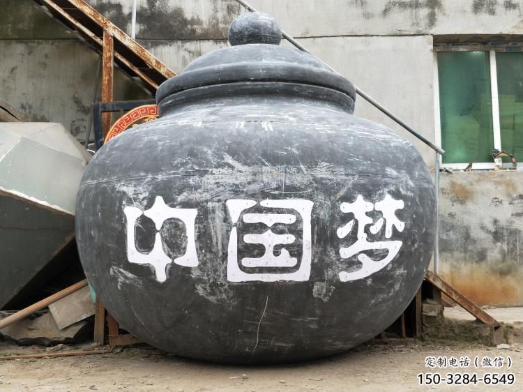 景區茶壺雕塑，鍍金歐式雕塑，鐵藝材質