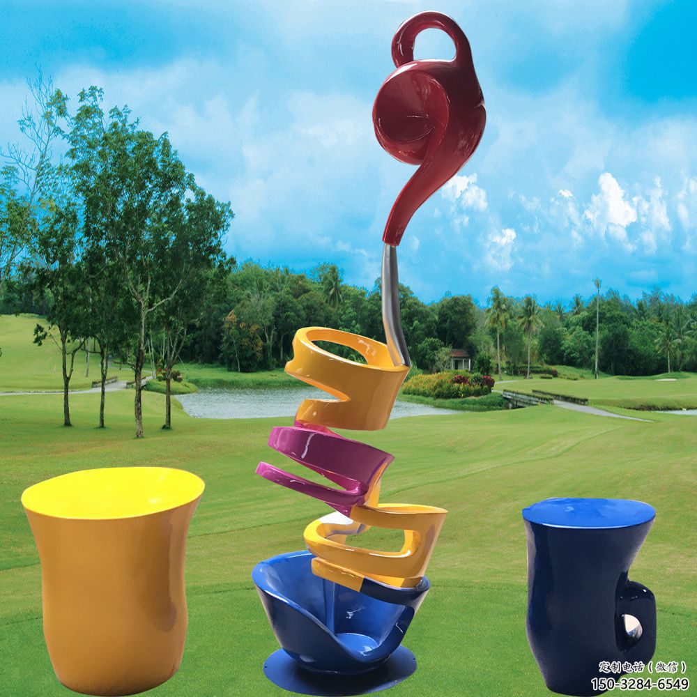 室內(nèi)茶壺雕塑，拉絲景觀雕塑，抽象效果