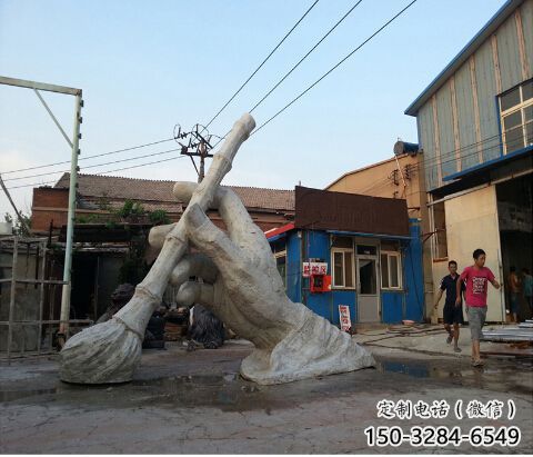 農(nóng)村毛筆雕塑，鏤空景觀雕塑，抽象效果