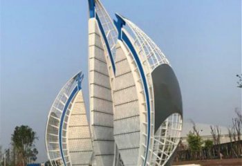 戶外帆船雕塑，鍍金歐式雕塑，鍍金工藝