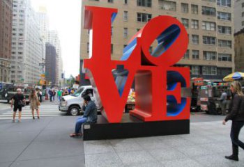 戶外景觀雕塑，鍍銅字母雕塑，鏡面工藝