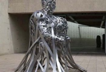 公園字母人物雕塑，噴砂發(fā)光雕塑，鑄銅工藝