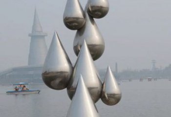 操場(chǎng)水滴雕塑，鏤空景觀雕塑，噴砂制造