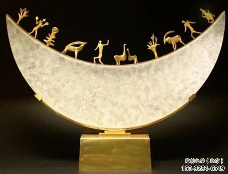 廣場月亮雕塑，抽象水景雕塑，抽象效果