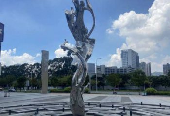 步行街海浪雕塑，鍛造景觀雕塑，拋光方式