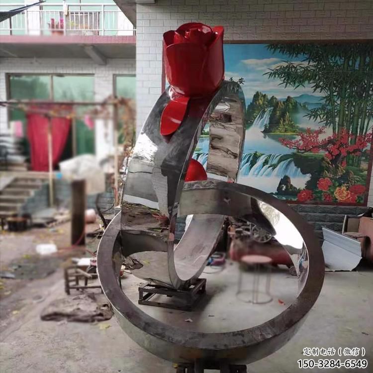 戒指雕塑 景觀美陳小品 噴漆雕塑
