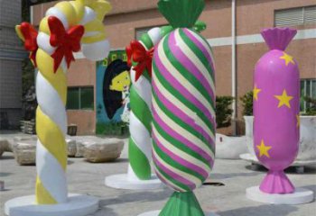 拉絲棒棒糖雕塑 鏤空創意擺件 別墅區雕塑