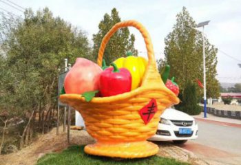 水景果籃雕塑 彩繪剪紙小品 現代雕塑