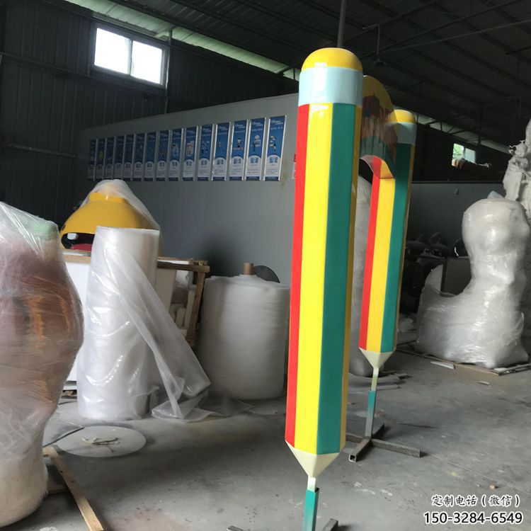 房地產(chǎn)鉛筆雕塑 現(xiàn)代景觀擺件 幾何雕塑