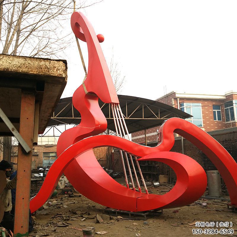 燈光吉他雕塑 懸空餐飲店小品 商業街雕塑