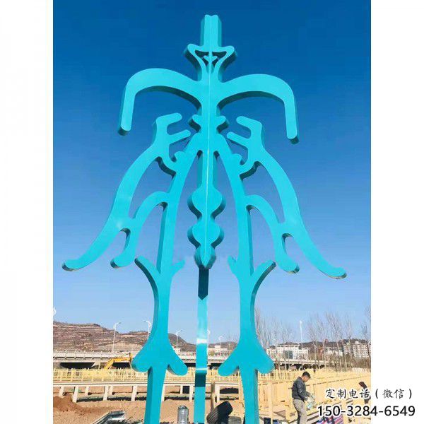 街頭漢字雕塑 大型別墅區(qū)擺件 鋼管雕塑