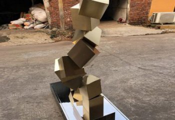 公園積木雕塑 戶外景觀擺件 抽象雕塑