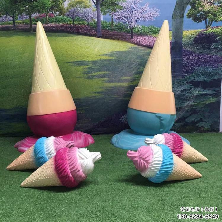 房地產冰激凌雕塑 現代景觀擺件 幾何雕塑