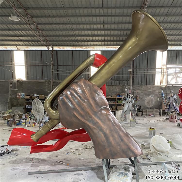 制作城市軍號(hào)雕塑 風(fēng)景區(qū)彩繪雕塑 抽象擺件