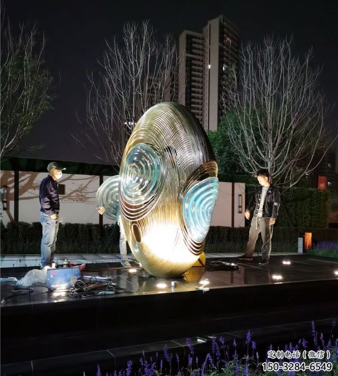 燈光雞蛋雕塑 懸空餐飲店小品 商業街雕塑