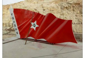 景區(qū)國旗雕塑，戶外革命雕塑，鐵藝材質(zhì)