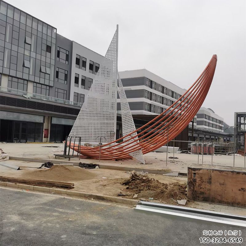 鍛造船艇雕塑 懸空餐飲店小品 戶外雕塑