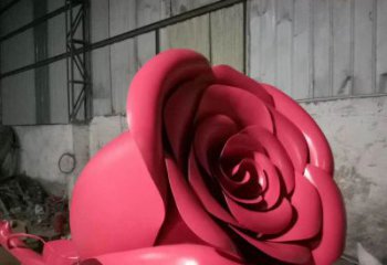 大型玫瑰雕塑 歐式步行街擺件 彩繪雕塑
