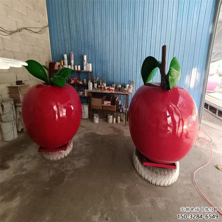 彩繪蘋果雕塑 大型城市雕塑 商業(yè)街擺件