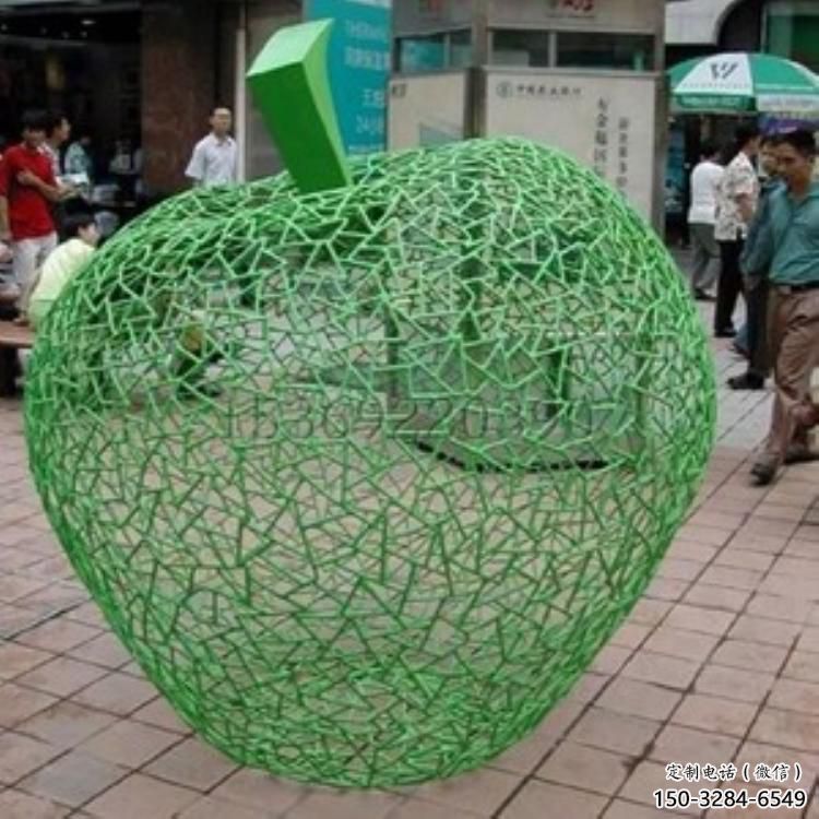 草地蘋果雕塑 現代校園果蔬雕塑 大型水果雕塑