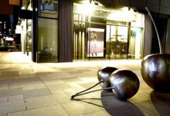 美陳櫻桃雕塑 異形噴水水果雕塑 酒店雕塑