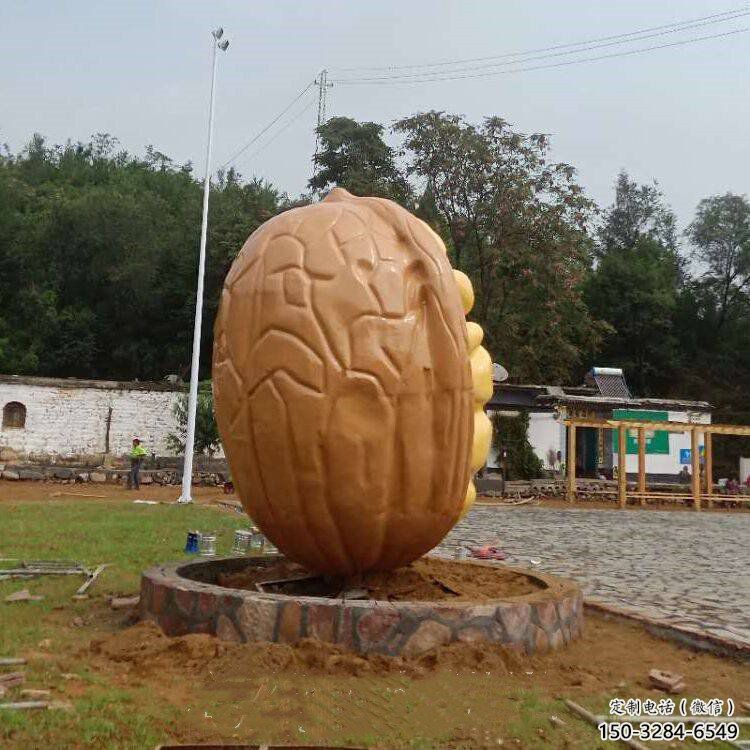 大型核桃雕塑 商業街廣場雕塑 古銅色擺件