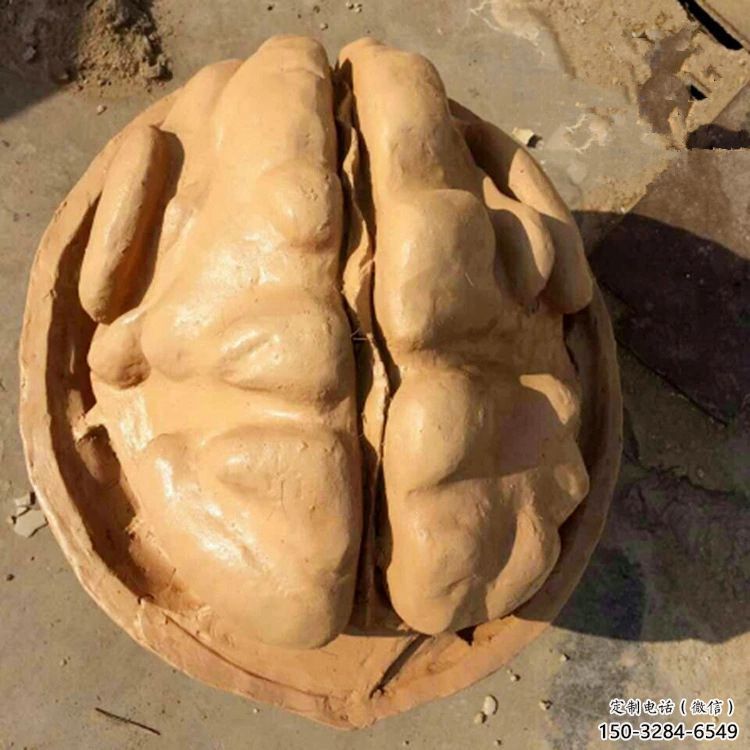 幾何核桃雕塑 庭院仿真雕塑 彩繪擺件