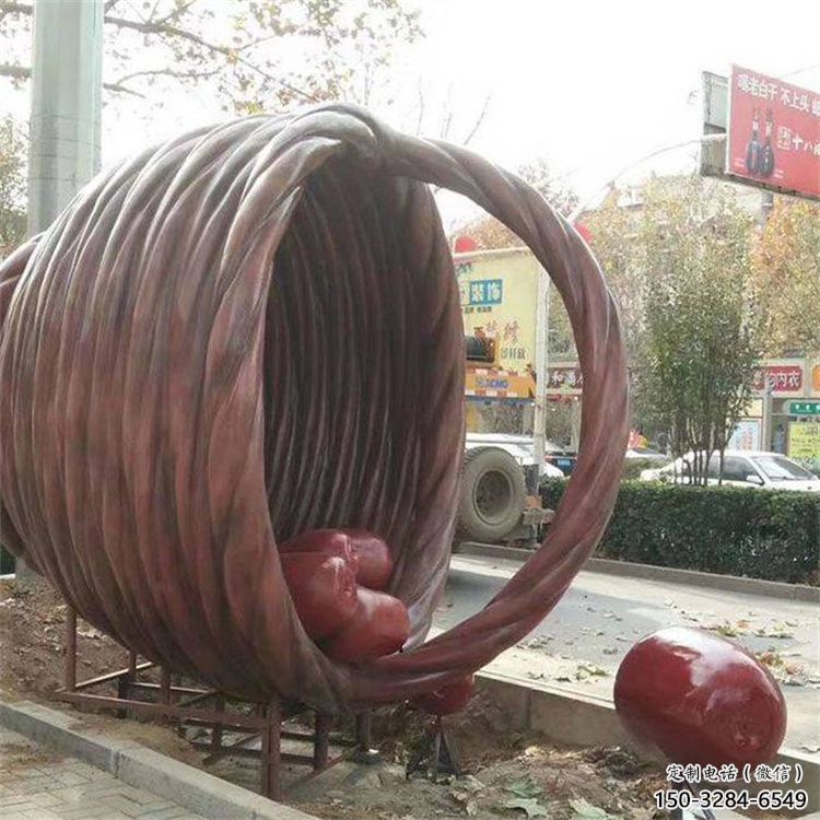現(xiàn)代紅棗雕塑 大型別墅區(qū)擺件 博物館雕塑