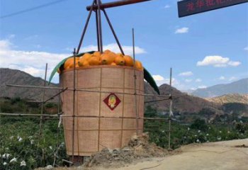 酒店枇杷雕塑 庭院仿真雕塑 彩繪小品